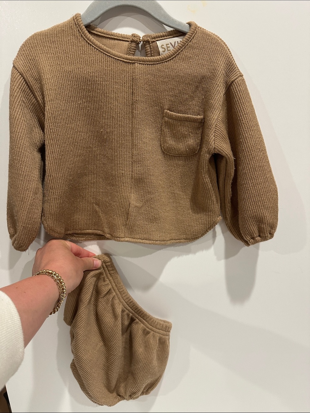 Seviin Baby Cozy Knit Two-Piece Set - Camel
